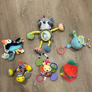 Bundle of Plush Activity Rattle Toy Set for Kids